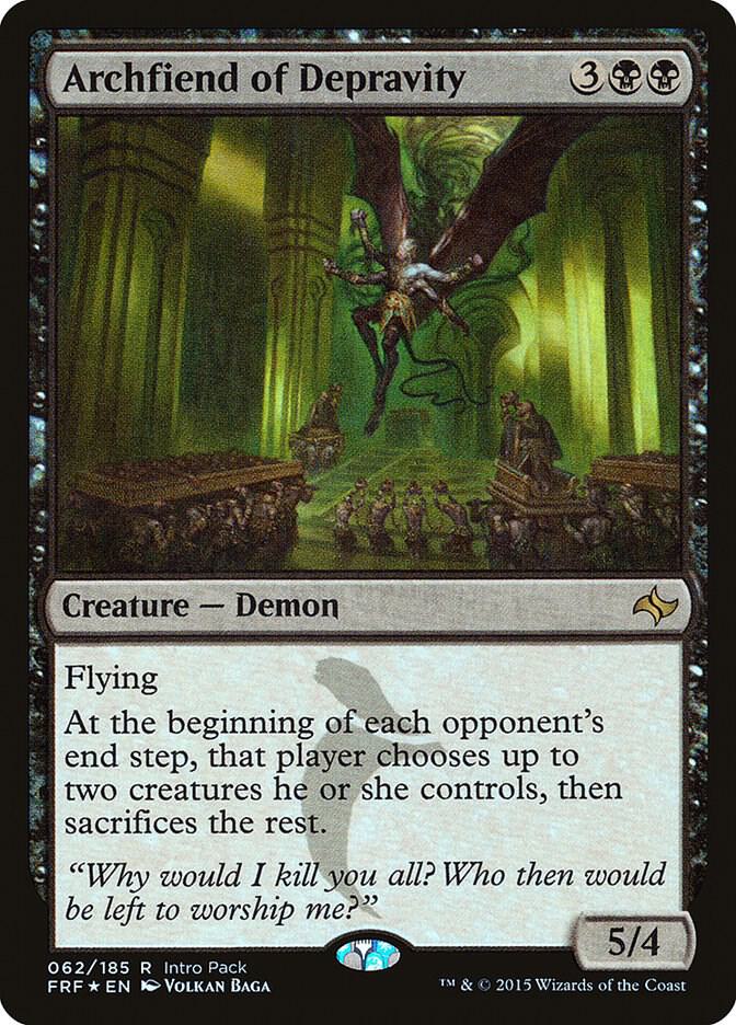 Archfiend of Depravity 62 card from Unique and Miscellaneous Promos