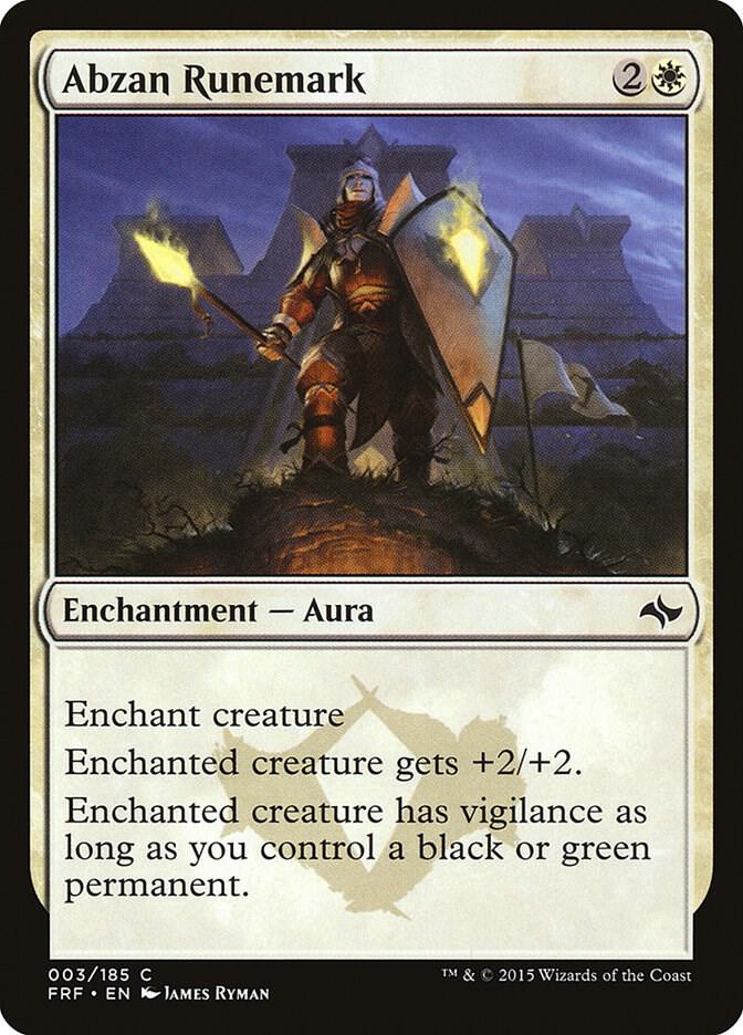 Abzan Runemark 3 card from Fate Reforged