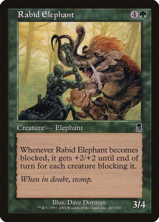 Rabid Elephant 263 card from Odyssey