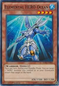 Elemental HERO Ocean SDHS-EN002 card from Structure Deck: HERO Strike