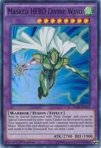 Masked HERO Divine Wind SDHS-EN043 card from Structure Deck: HERO Strike