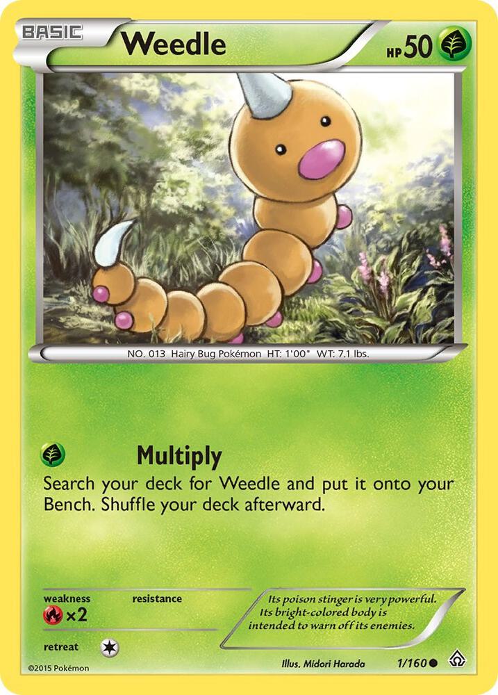Weedle 1/160 card from XY - Primal Clash