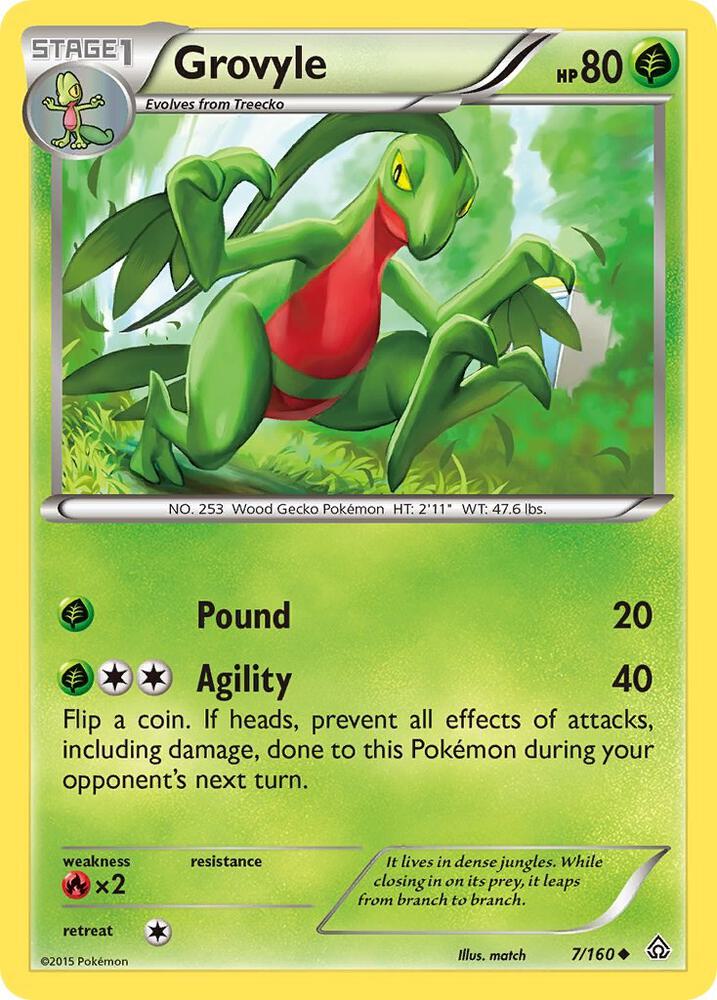 Grovyle 7/160 card from XY - Primal Clash