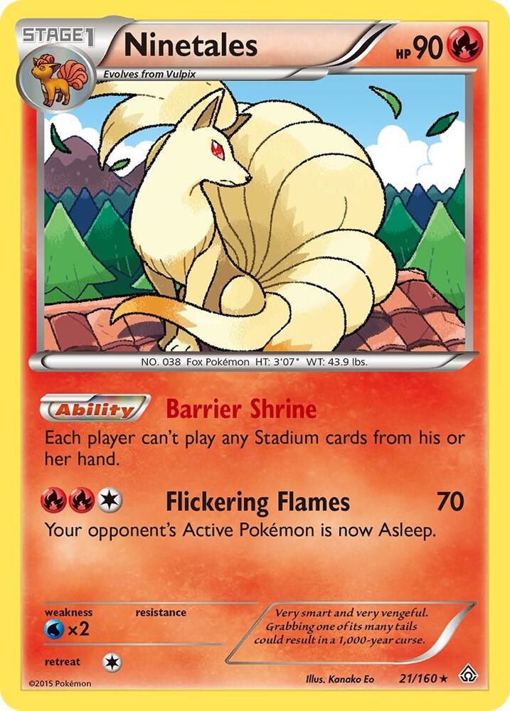 Ninetales 21/160 card from XY - Primal Clash