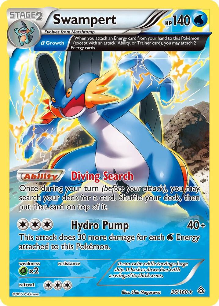Swampert (Alpha) 36/160 card from XY - Primal Clash