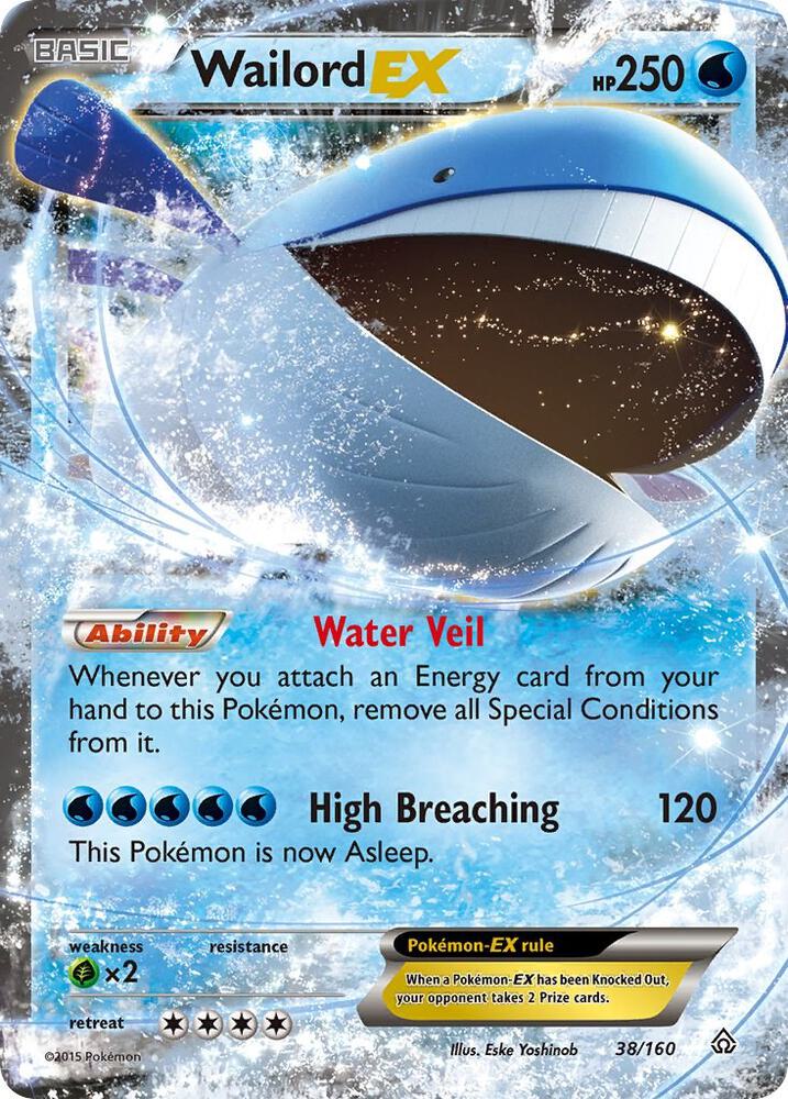 Wailord EX 38/160 card from XY - Primal Clash