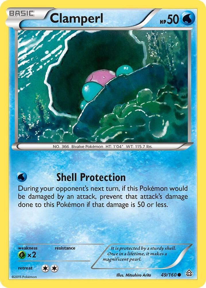 Clamperl 49/160 card from XY - Primal Clash