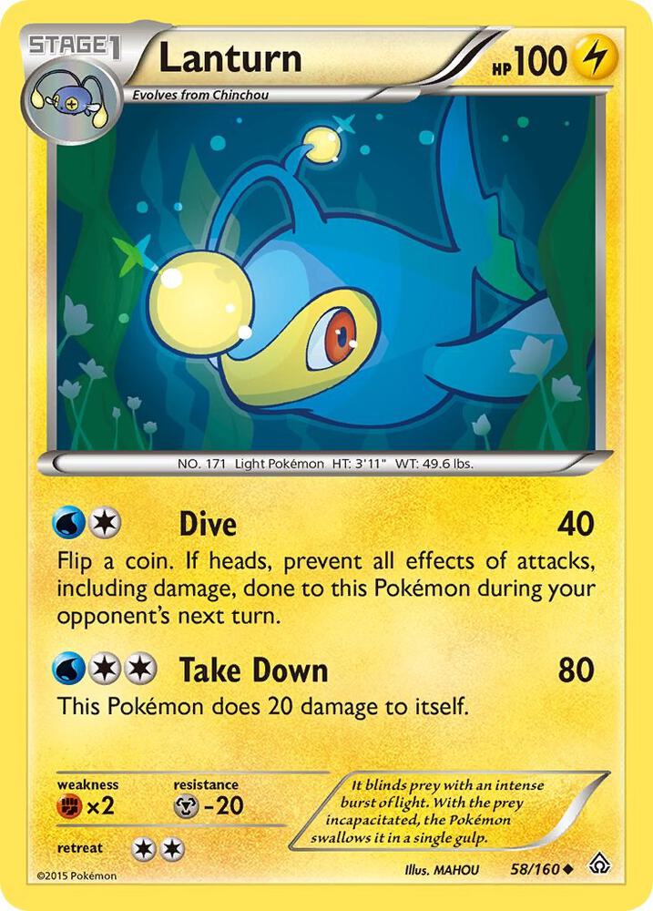 Lanturn 58/160 card from XY - Primal Clash