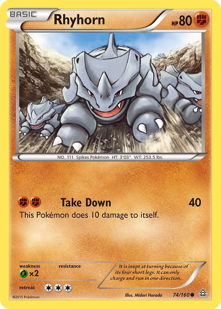 Rhyhorn 74/160 card from XY - Primal Clash