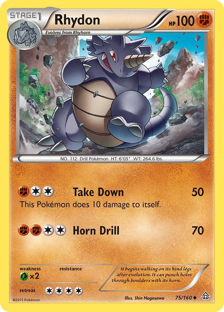 Rhydon 75/160 card from XY - Primal Clash