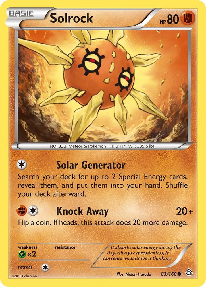 Solrock 83/160 card from XY - Primal Clash