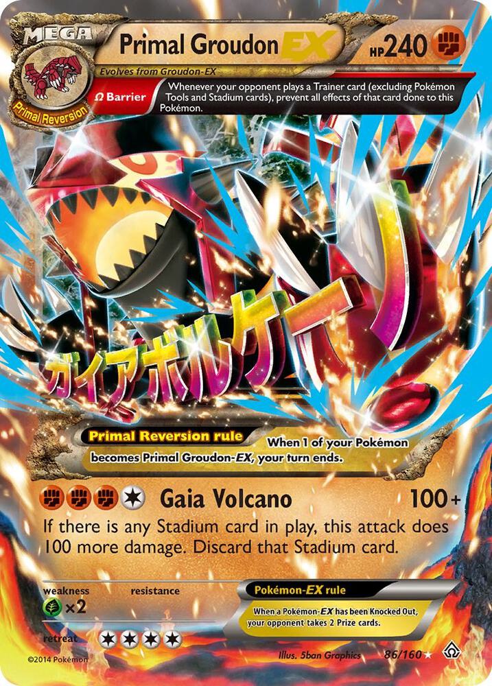 Primal Groudon EX (Omega) 86/160 card from XY - Primal Clash