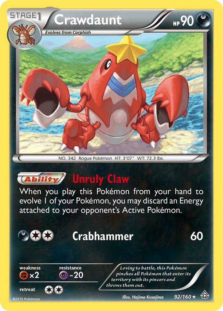 Crawdaunt 92/160 card from XY - Primal Clash