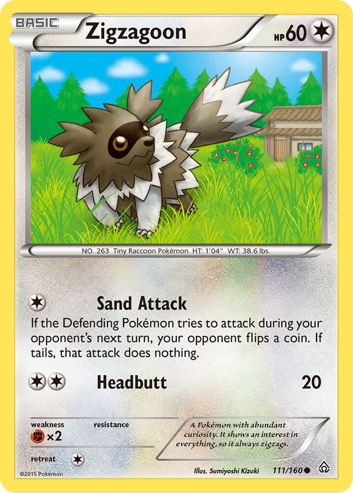 Zigzagoon 111/160 card from XY - Primal Clash