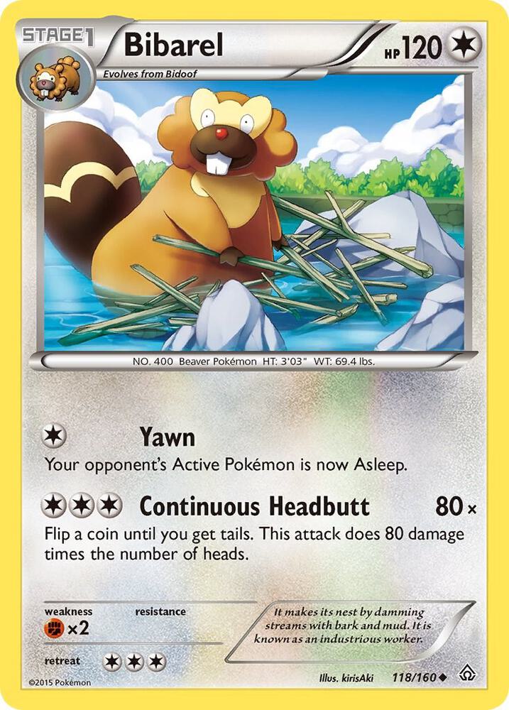 Bibarel 118/160 card from XY - Primal Clash