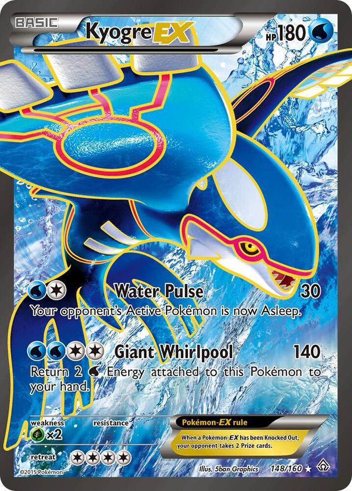 Kyogre EX (148 Full Art) 148/160 card from XY - Primal Clash