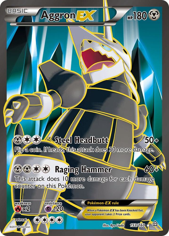 Aggron EX (153 Full Art) 153/160 card from XY - Primal Clash