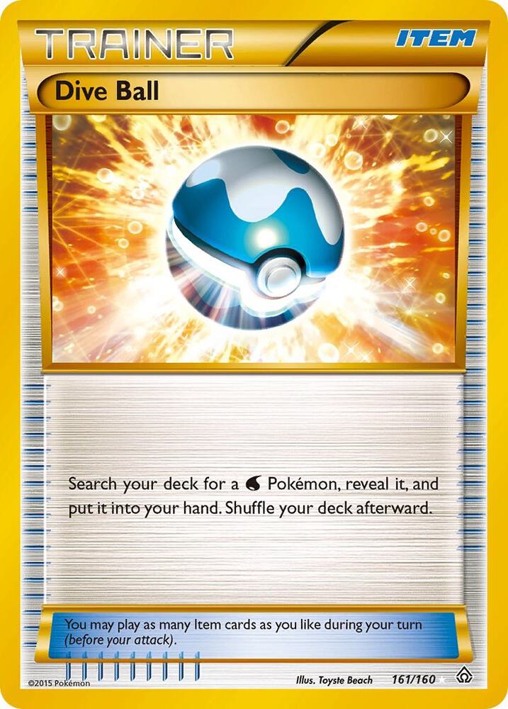 Dive Ball (161 Secret Rare) 161/160 card from XY - Primal Clash