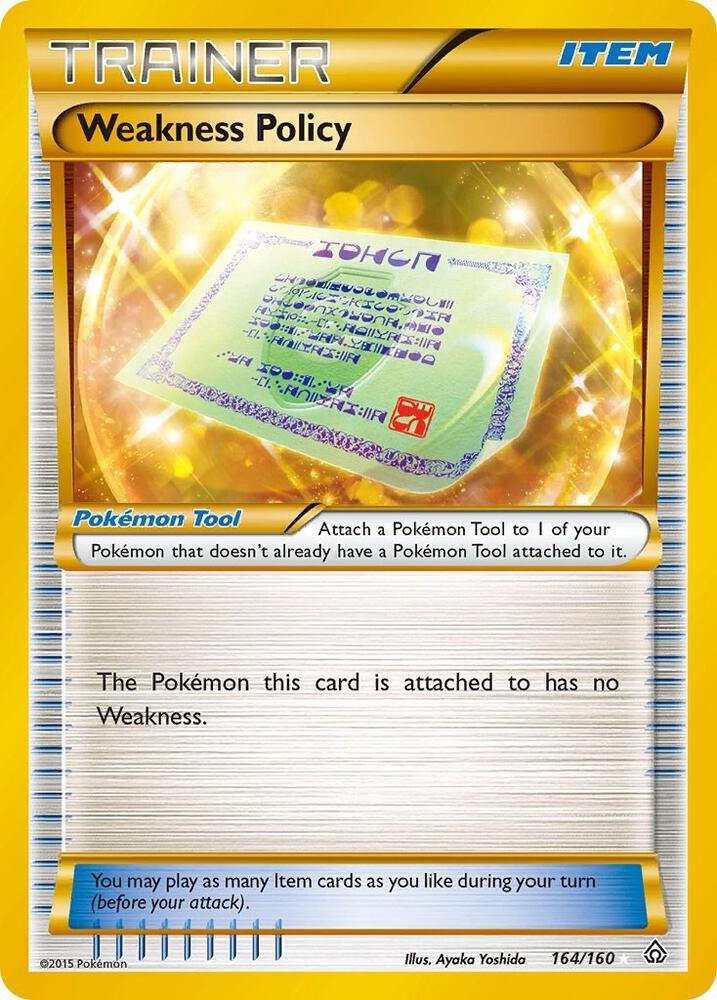 Weakness Policy (164 Secret Rare) 164/160 card from XY - Primal Clash