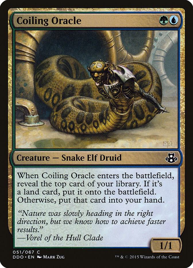 Coiling Oracle 51 card from Duel Decks: Elspeth vs. Kiora