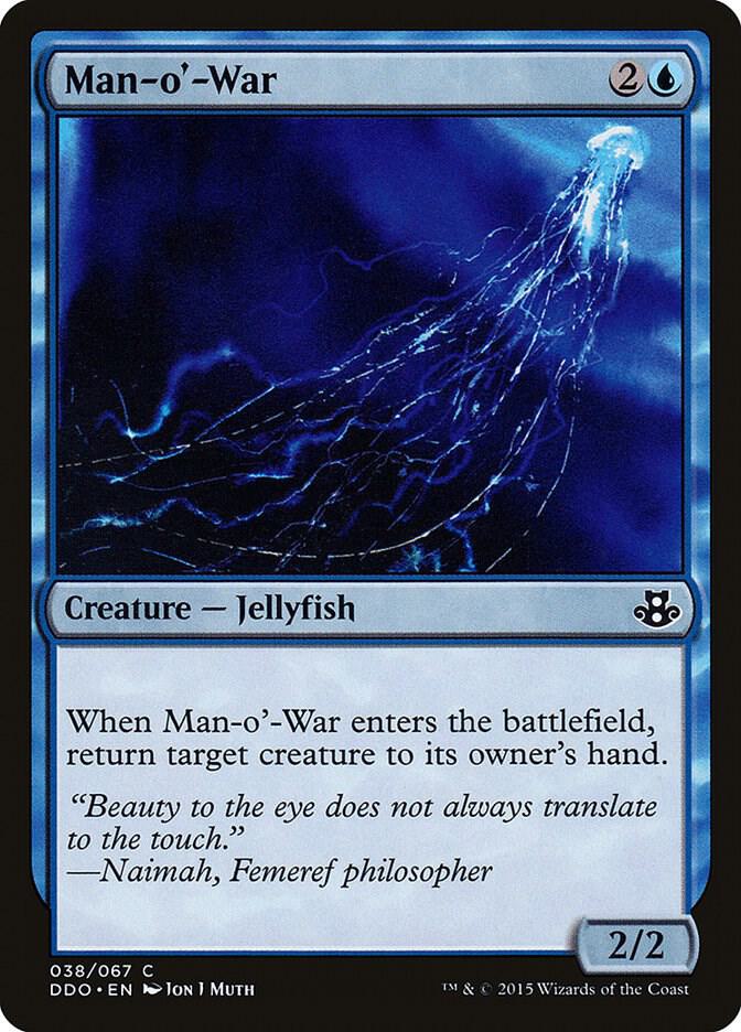 Man-o'-War 38 card from Duel Decks: Elspeth vs. Kiora