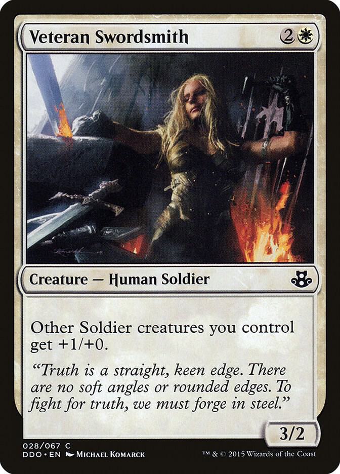 Veteran Swordsmith 28 card from Duel Decks: Elspeth vs. Kiora