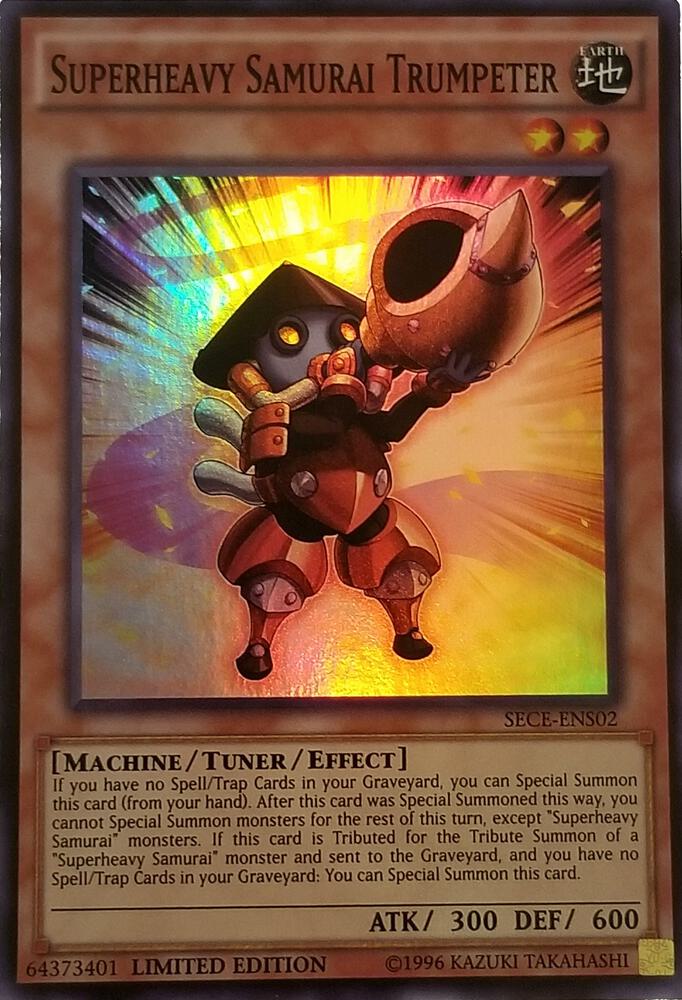 Superheavy Samurai Trumpeter (SE) SECE-ENS02 card from Secrets of Eternity