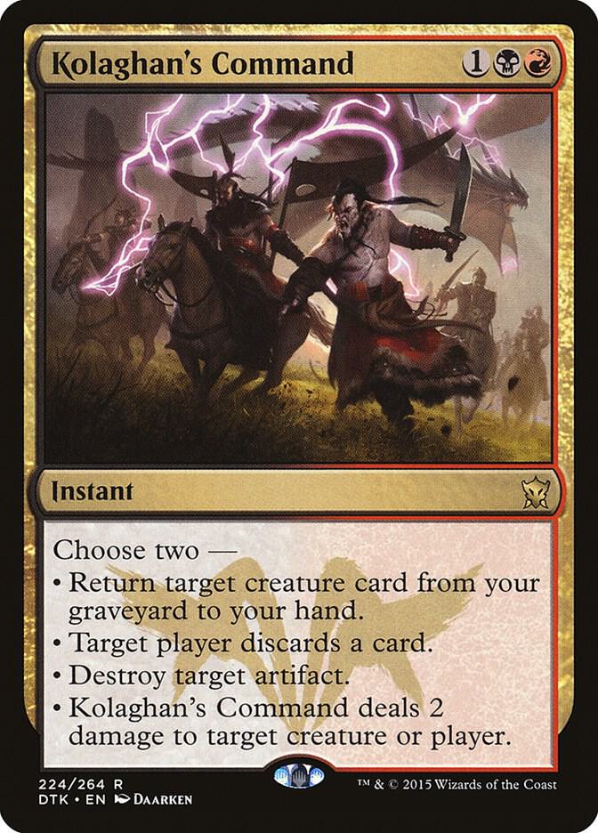 Kolaghan's Command 224 card from Dragons of Tarkir