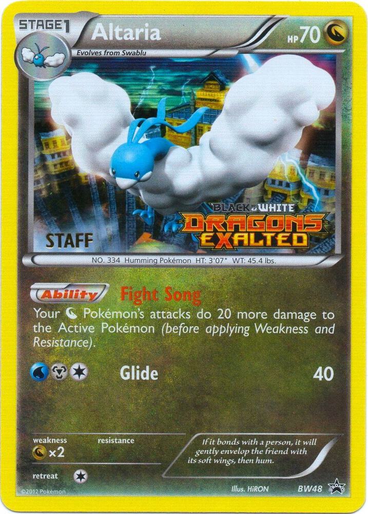 Altaria (Prerelease) [Staff] BW48 card from Black and White Promos