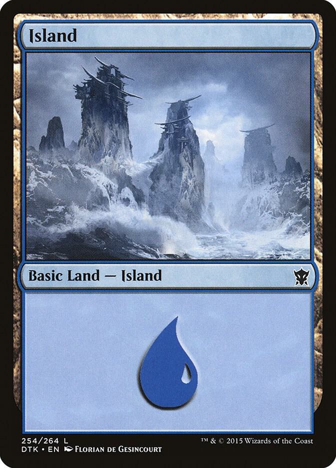 Island 254 card from Dragons of Tarkir