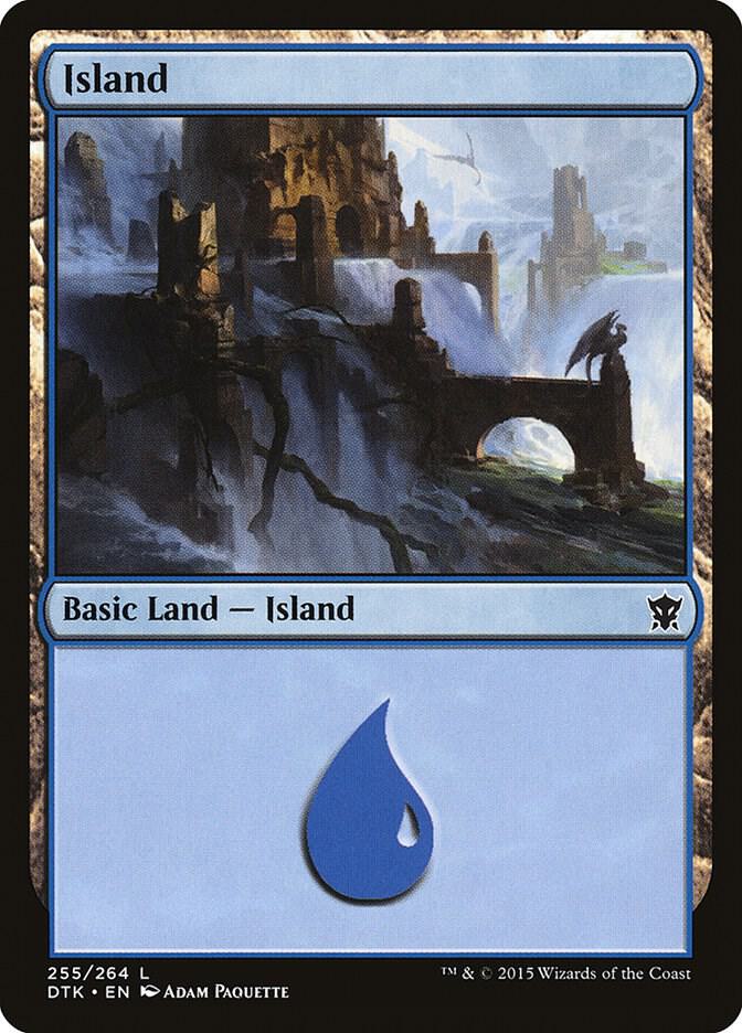 Island 255 card from Dragons of Tarkir