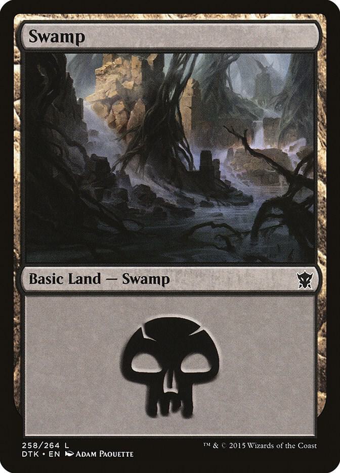 Swamp 258 card from Dragons of Tarkir