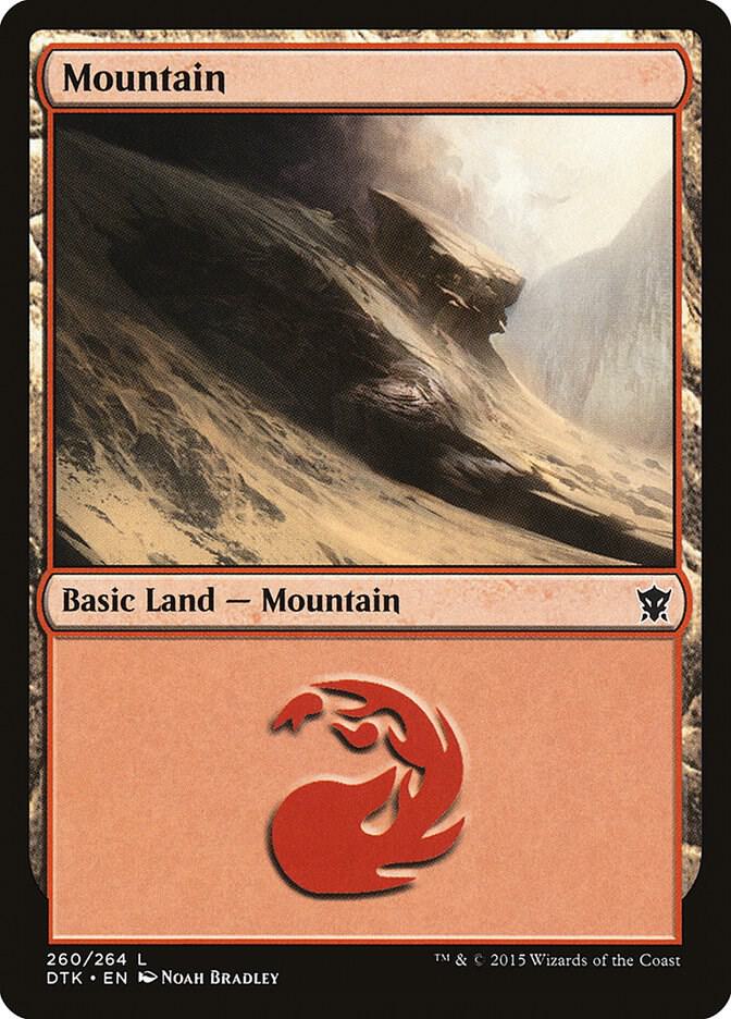 Mountain 260 card from Dragons of Tarkir