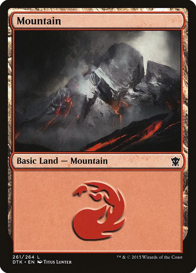 Mountain 261 card from Dragons of Tarkir