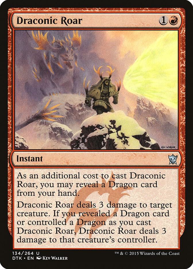 Draconic Roar 134 card from Dragons of Tarkir