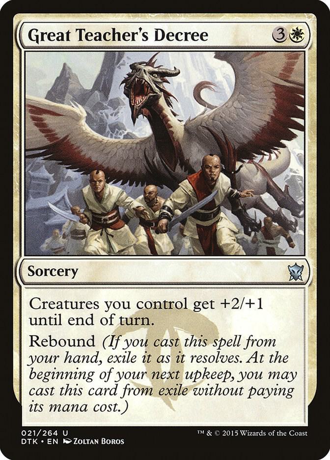 Great Teacher's Decree 21 card from Dragons of Tarkir