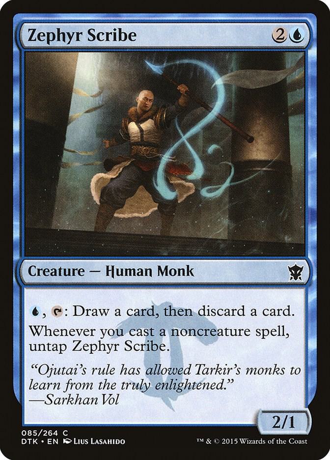 Zephyr Scribe 85 card from Dragons of Tarkir