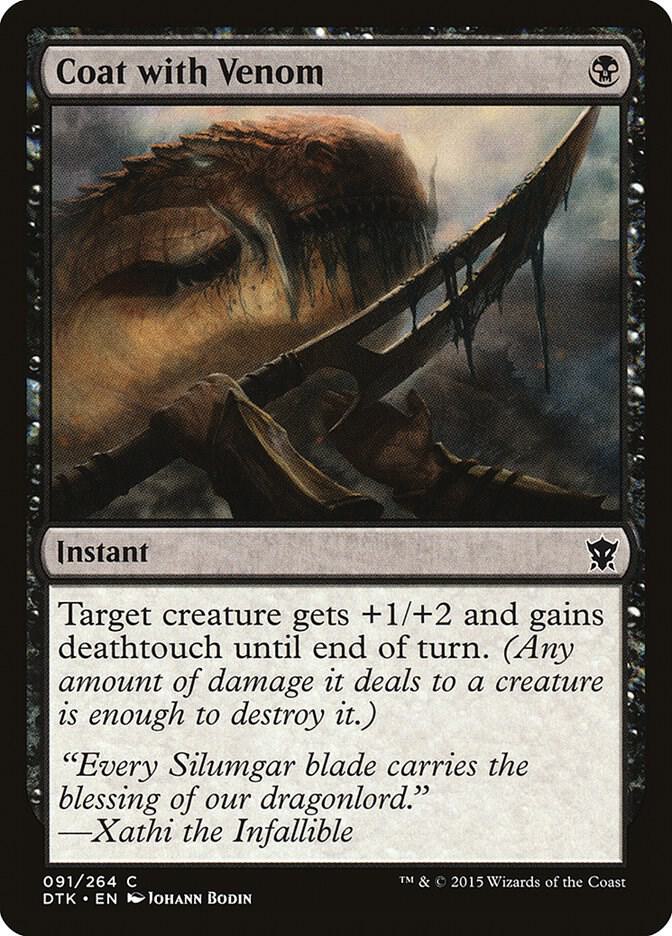 Coat with Venom 91 card from Dragons of Tarkir