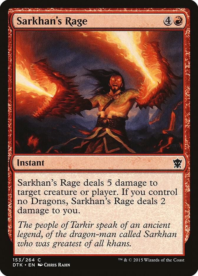 Sarkhan's Rage 153 card from Dragons of Tarkir