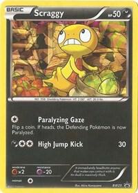 Scraggy (Cracked Ice Holo) BW25 card from Black and White Promos