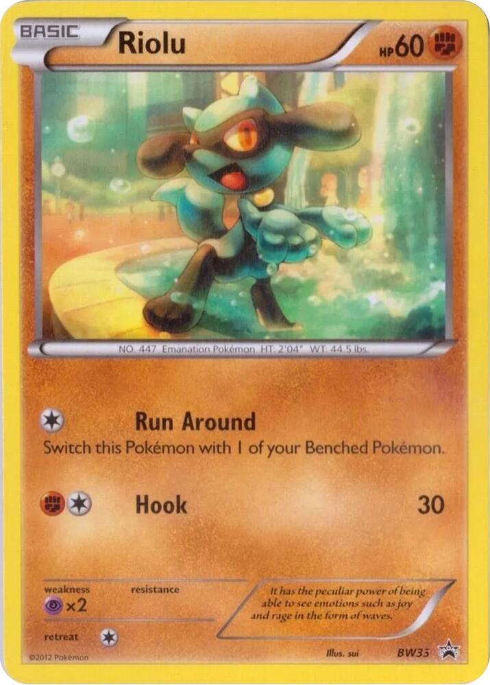 Riolu BW33 card from Black and White Promos