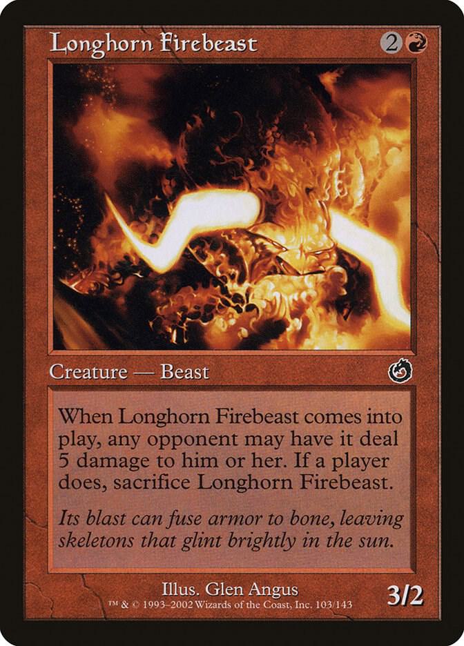 Longhorn Firebeast 103 card from Torment