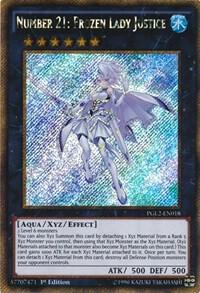 Number 21: Frozen Lady Justice PGL2-EN018 card from Premium Gold: Return of the Bling