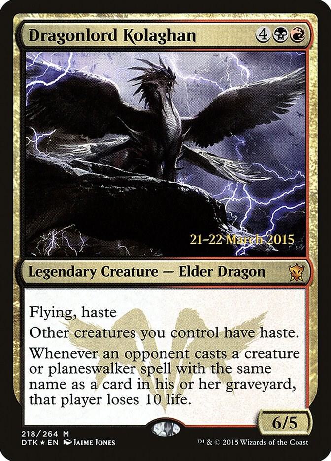 Dragonlord Kolaghan 218 card from Prerelease Cards