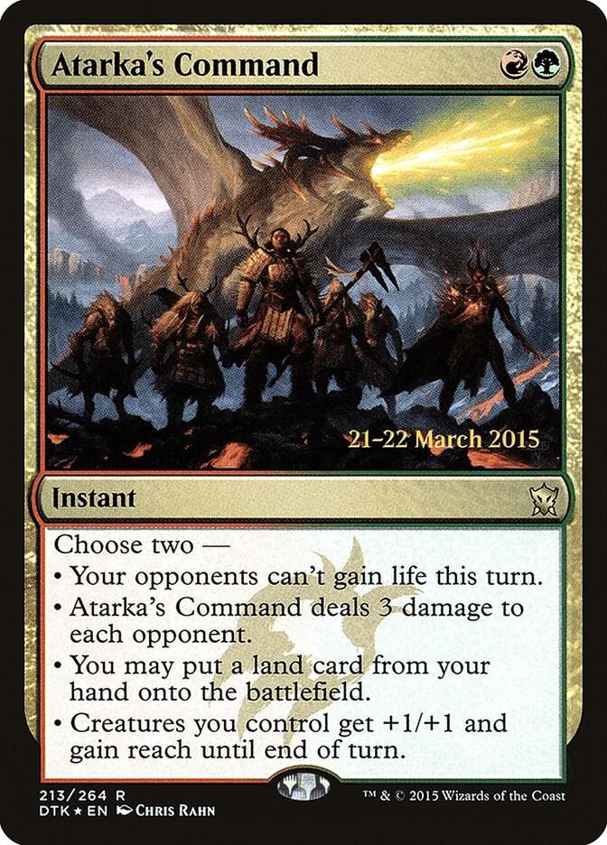 Atarka's Command 213 card from Prerelease Cards