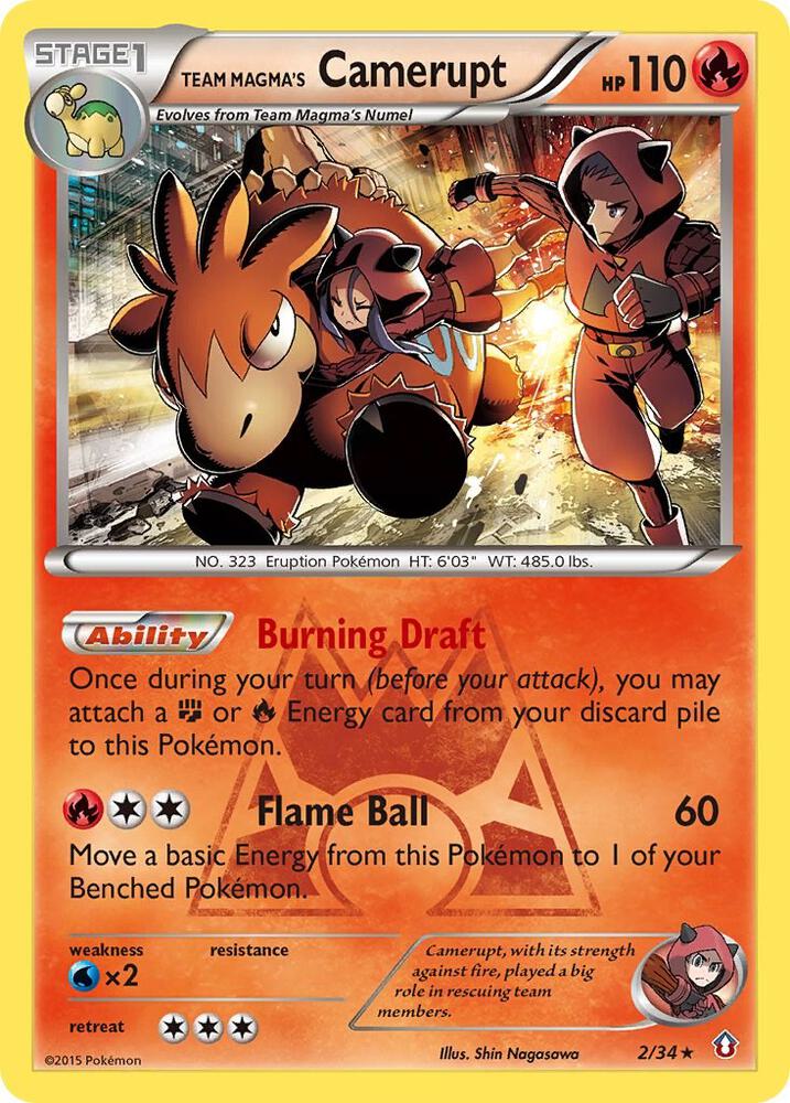 Team Magma's Camerupt 2/34 card from Double Crisis