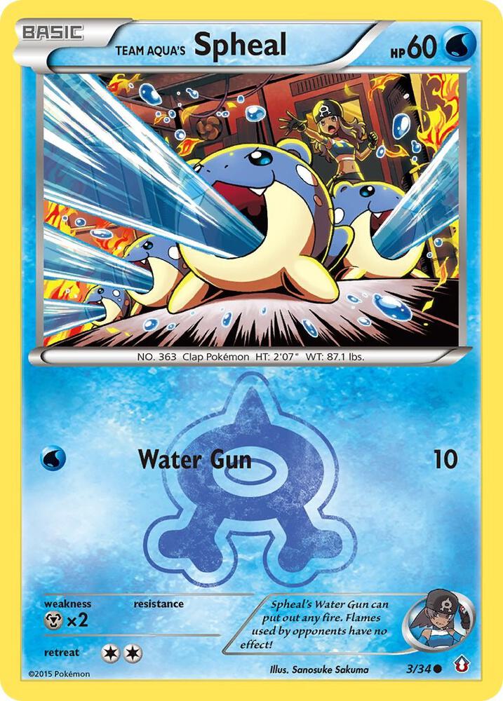 Team Aqua's Spheal 3/34 card from Double Crisis