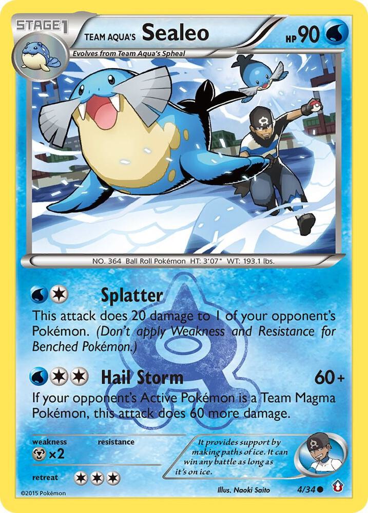 Team Aqua's Sealeo 4/34 card from Double Crisis