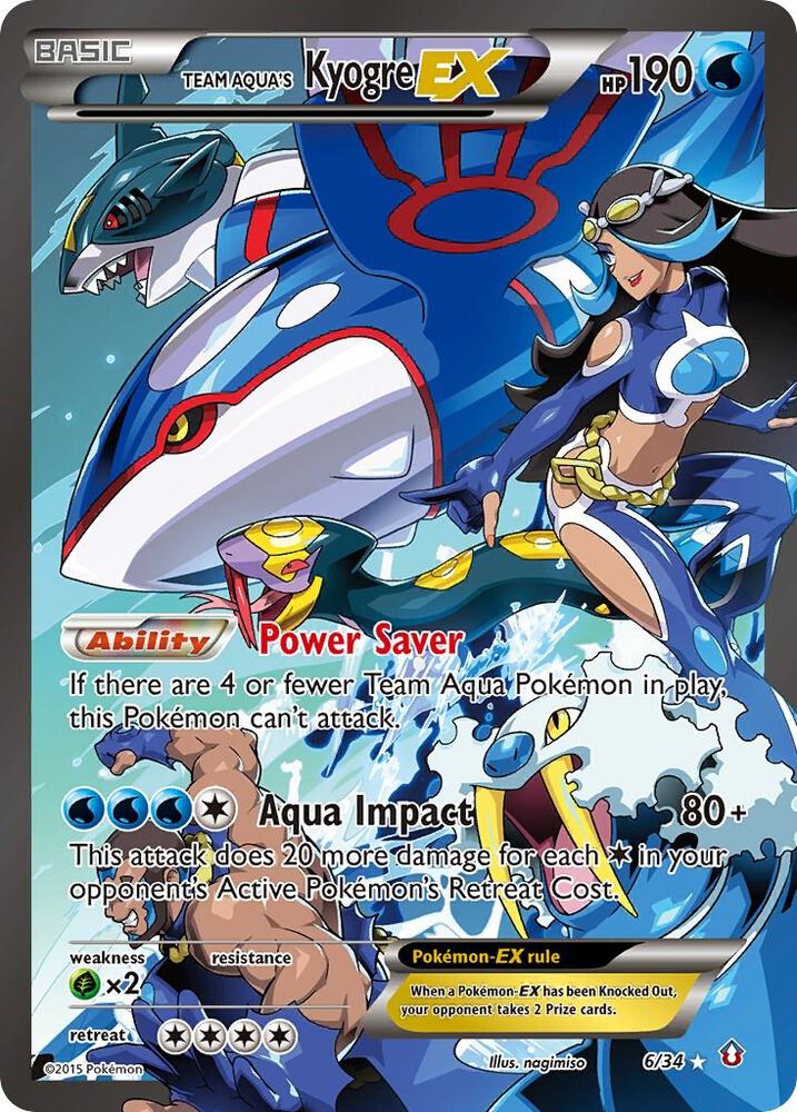 Team Aqua's Kyogre EX 6/34 card from Double Crisis