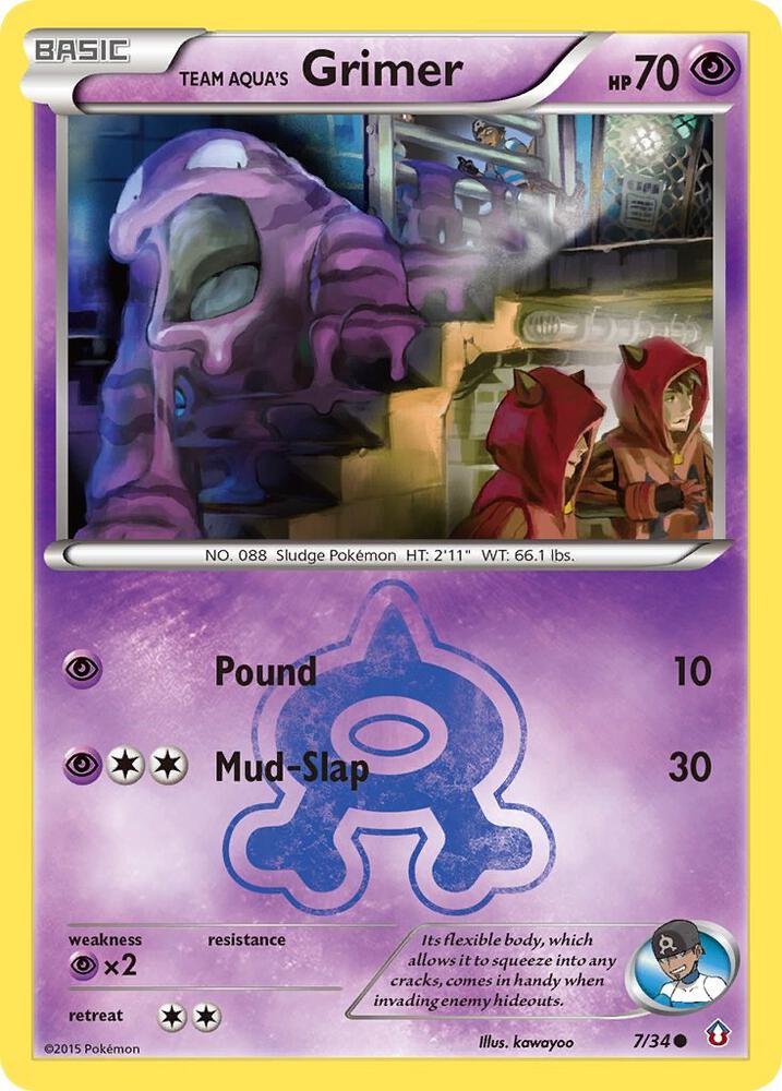 Team Aqua's Grimer 7/34 card from Double Crisis